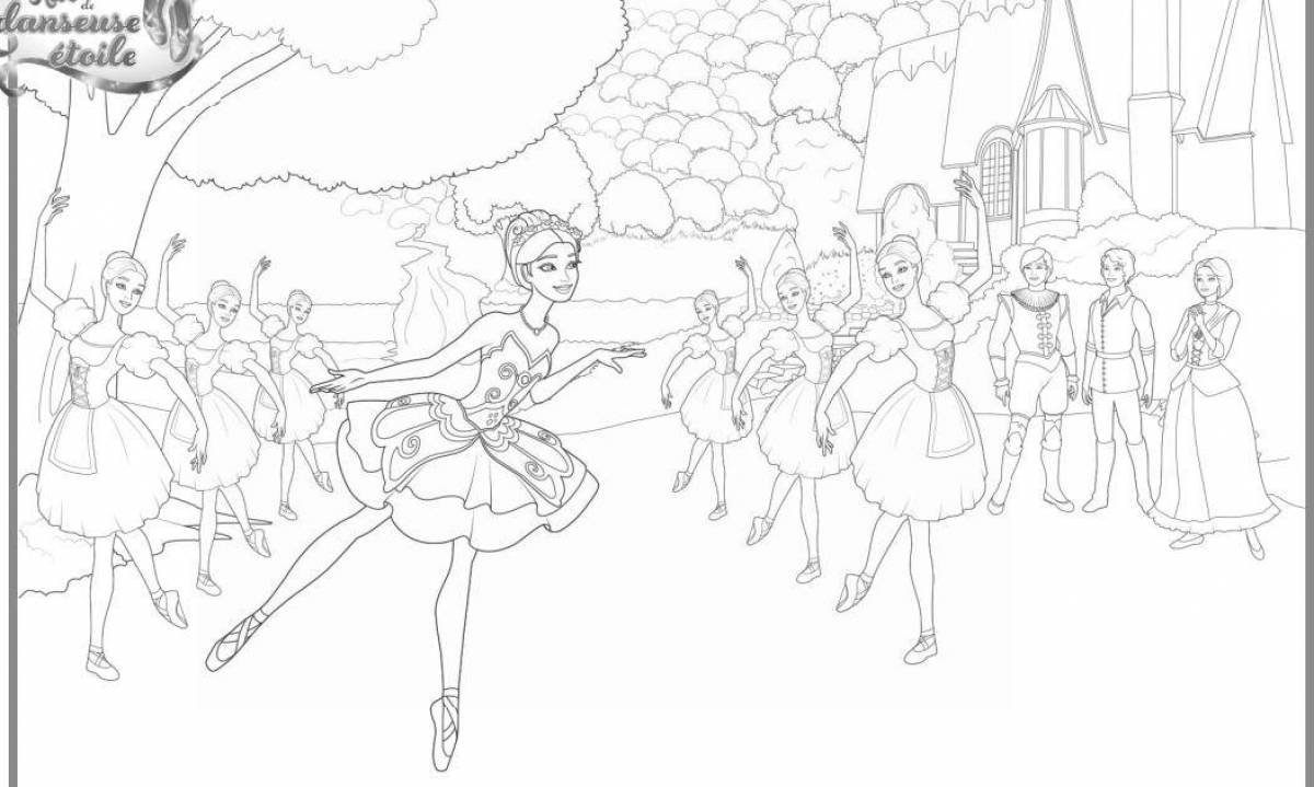 Amazing swan lake coloring page