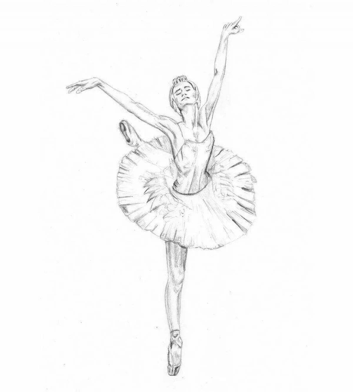 Coloring page charming swan lake