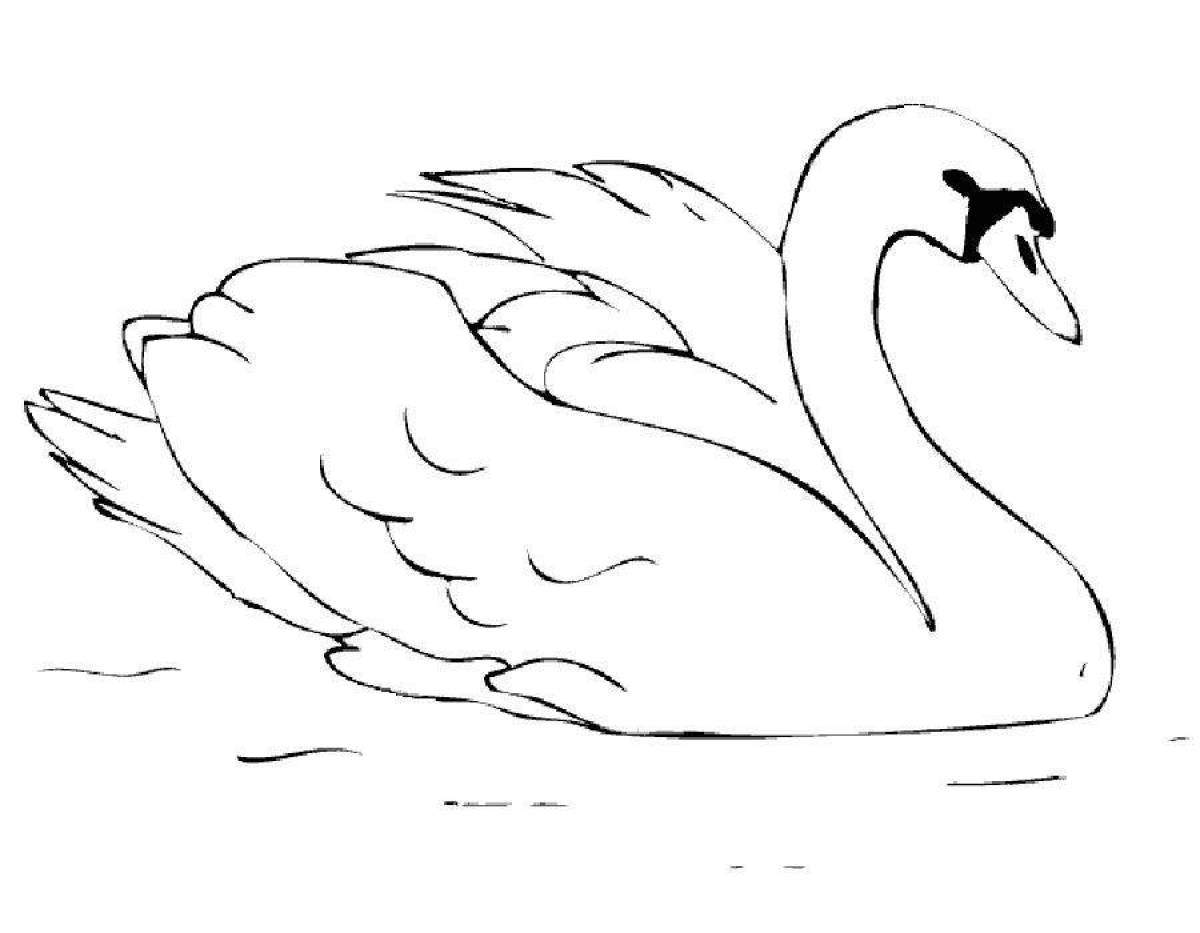 Coloring page beautiful swan lake