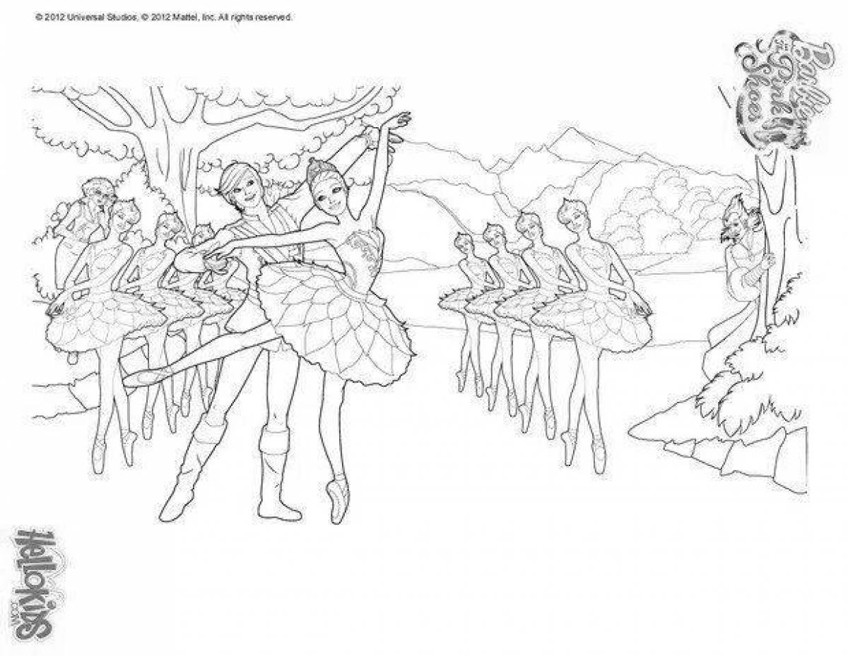 Coloring page swan lake