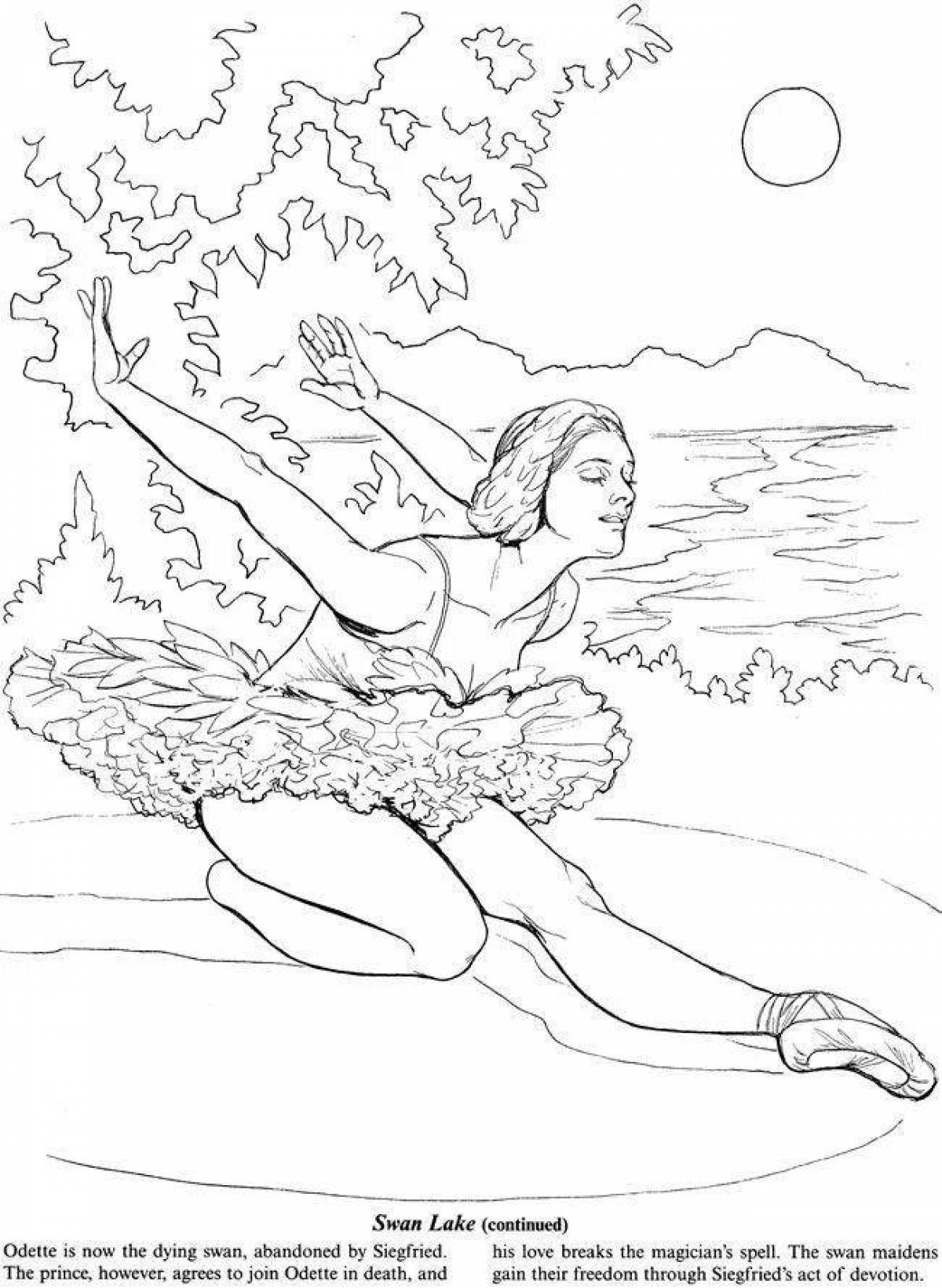 Раскраска балерина из балета Лебединое озеро