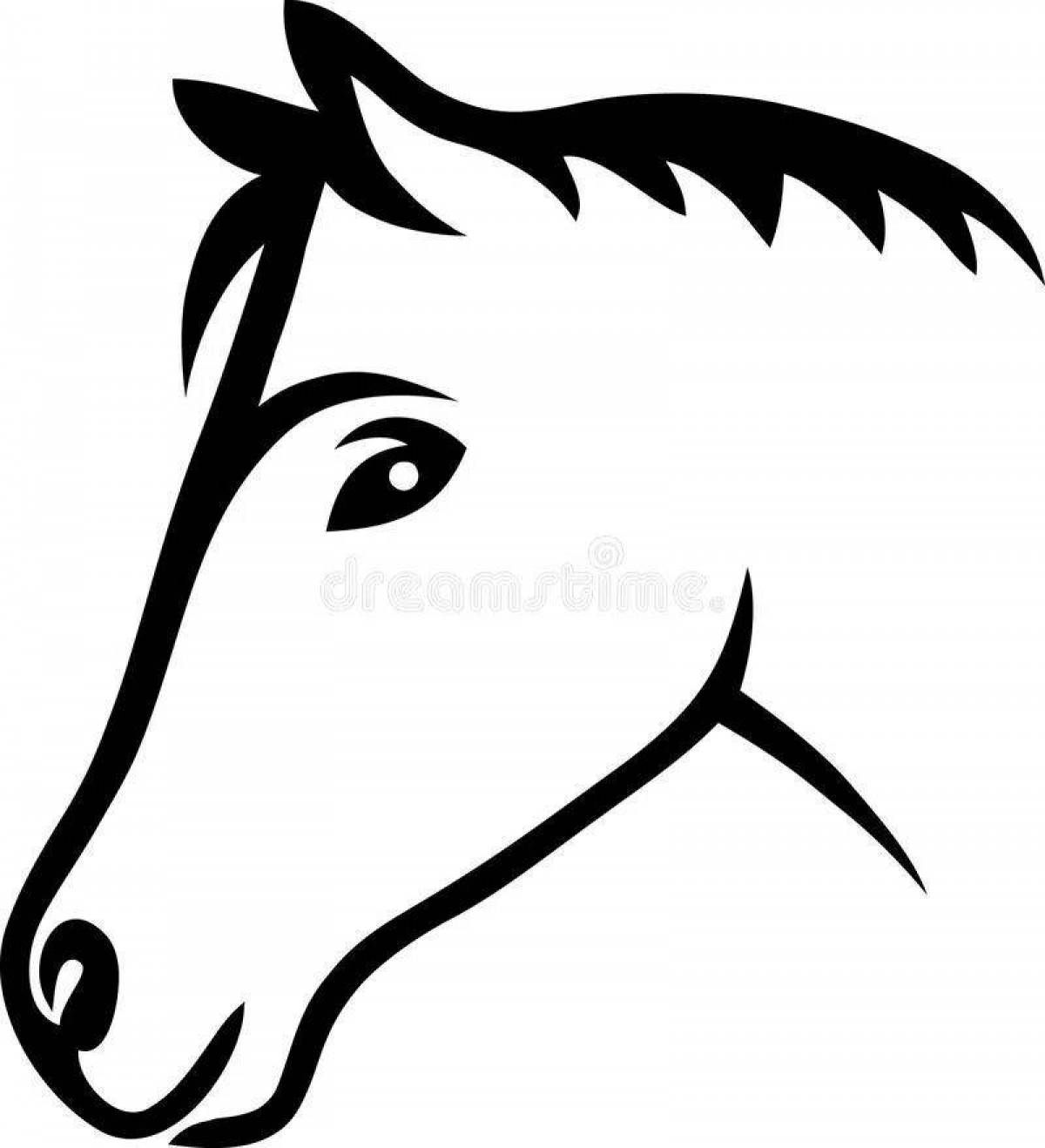 Playful horse face coloring page