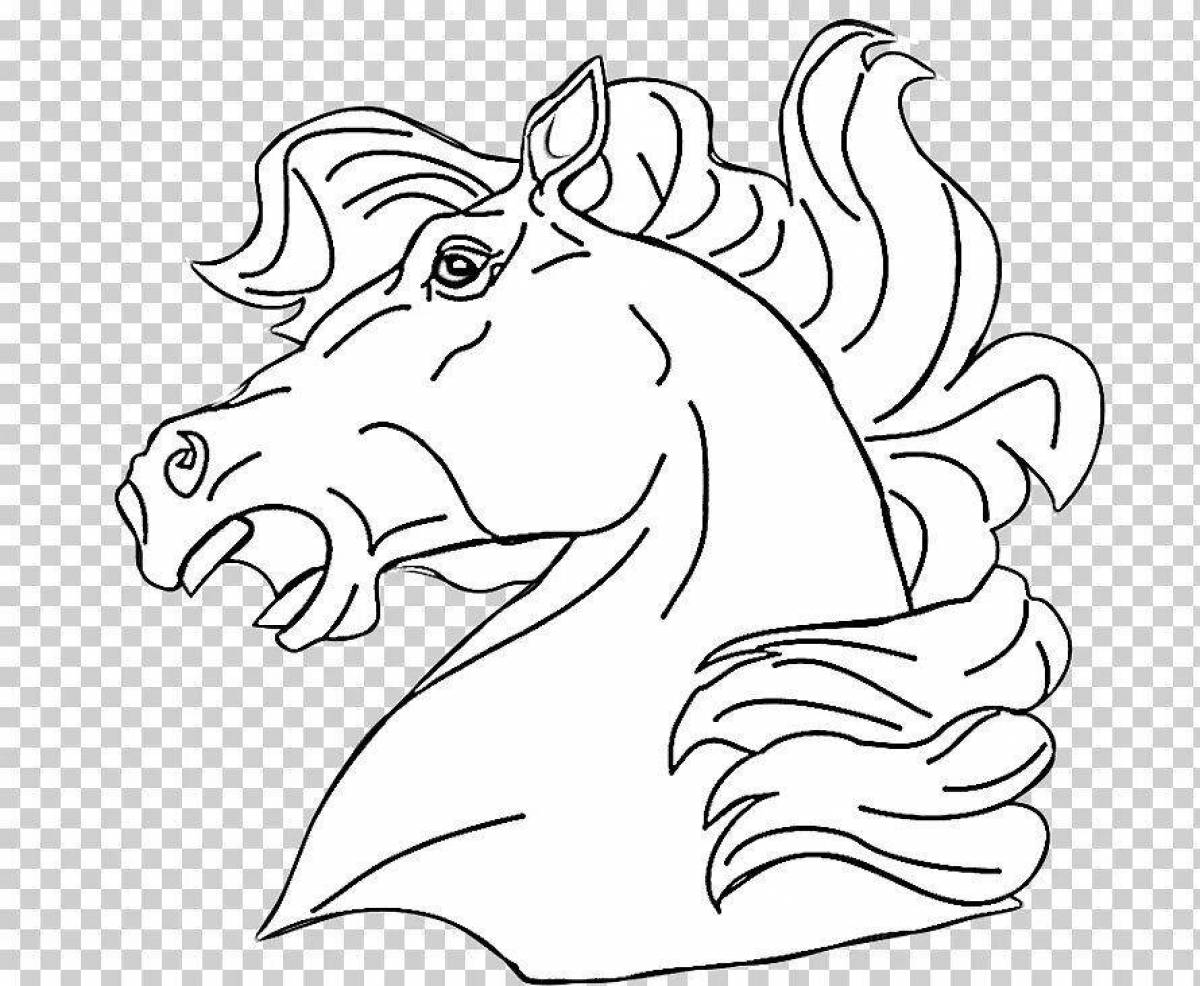 Ослепительная раскраска морда лошади