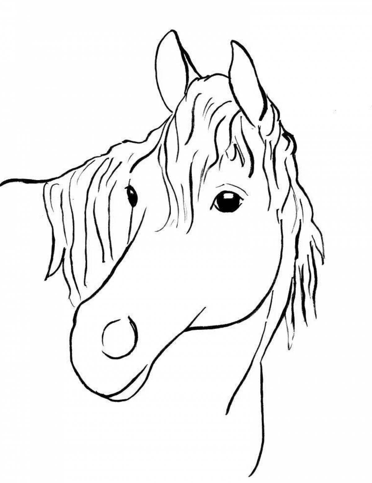 Luminous Horse Face Coloring Page