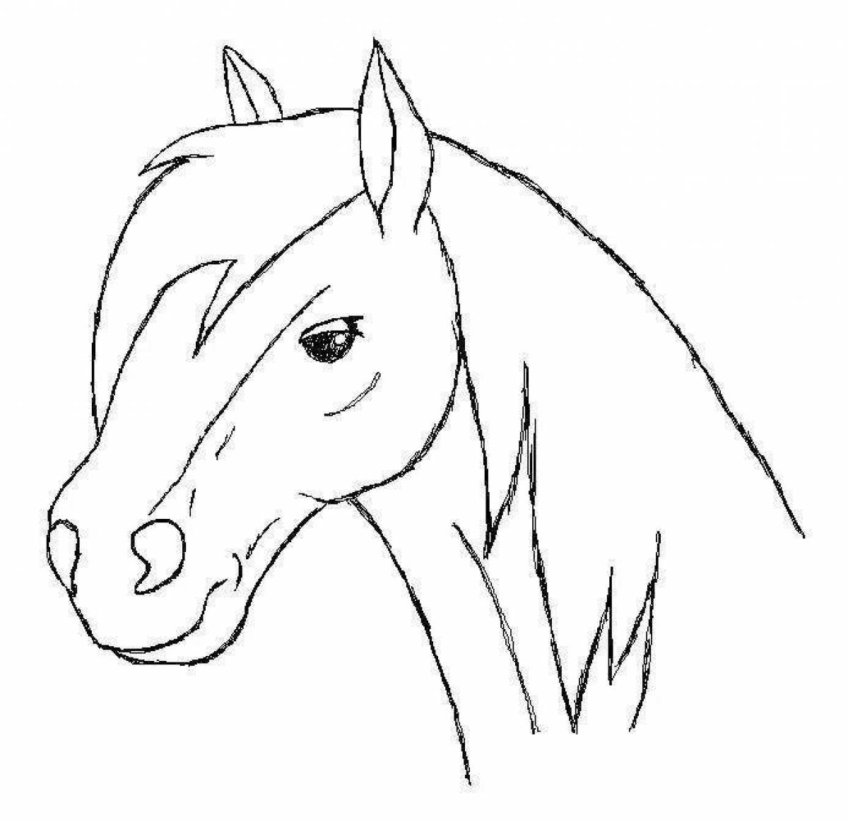 Luminous Horse Face Coloring Page