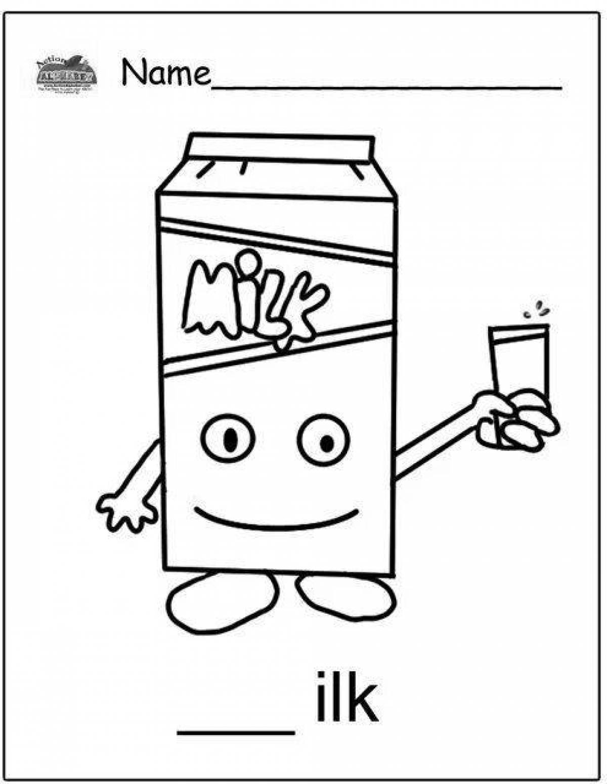 Calm milk coloring page