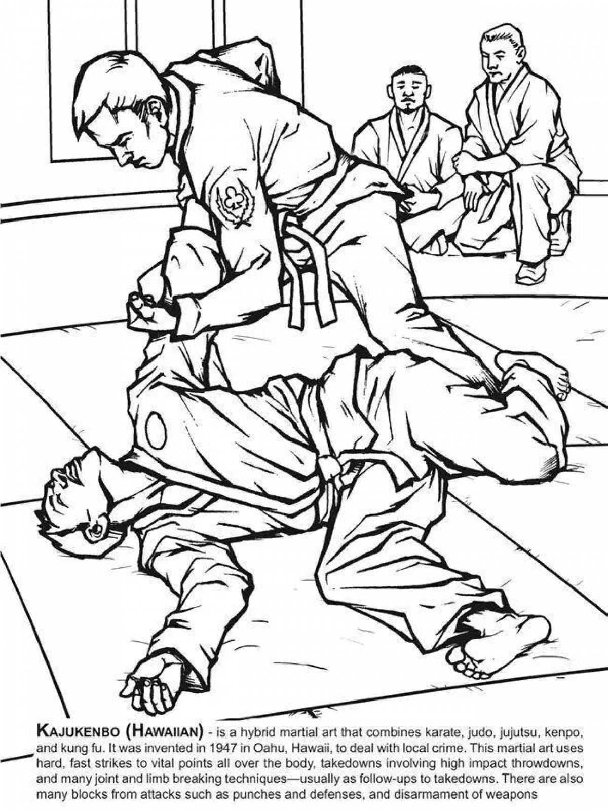 Exciting jiu-jitsu coloring book