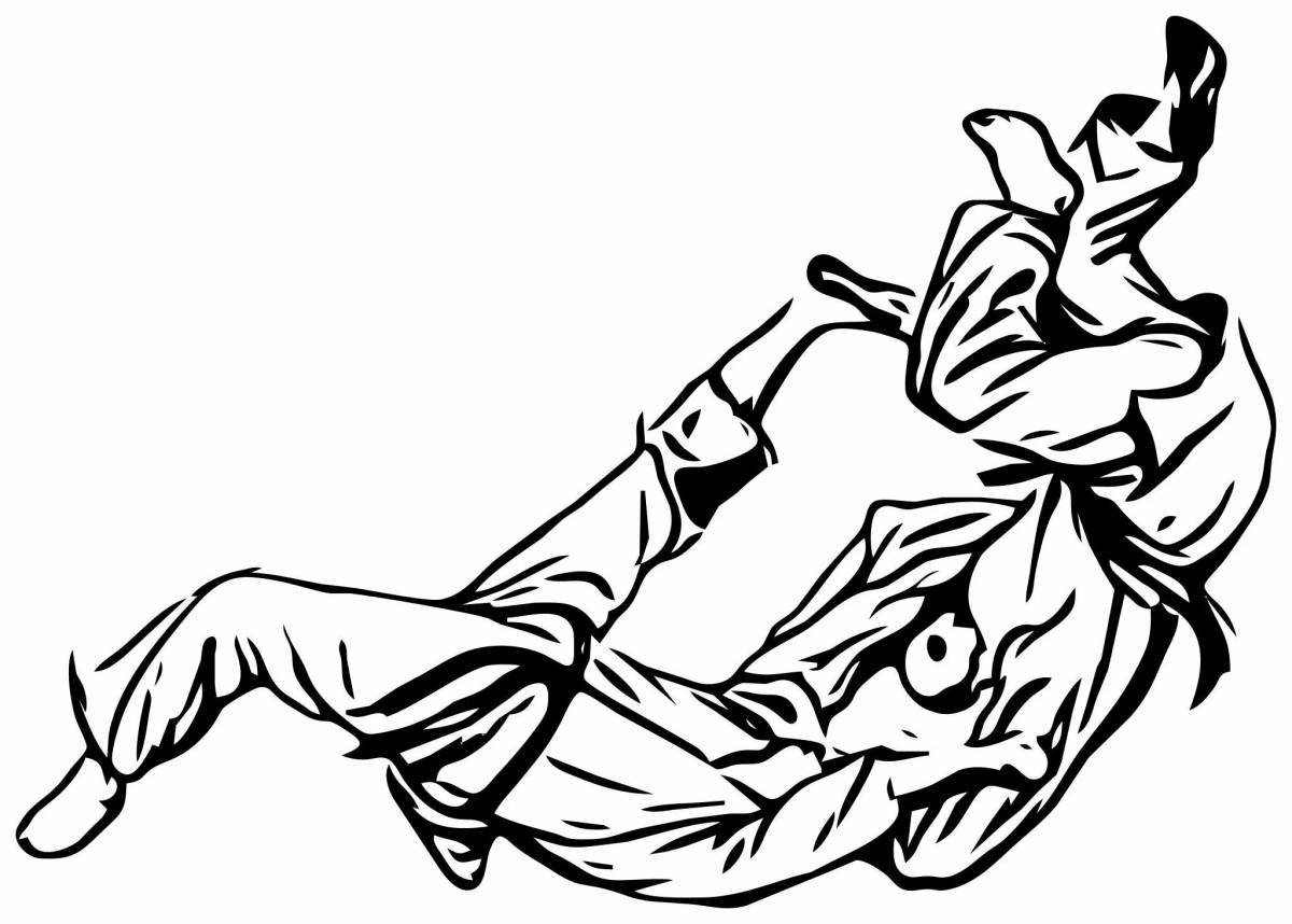 Living jiu-jitsu coloring page