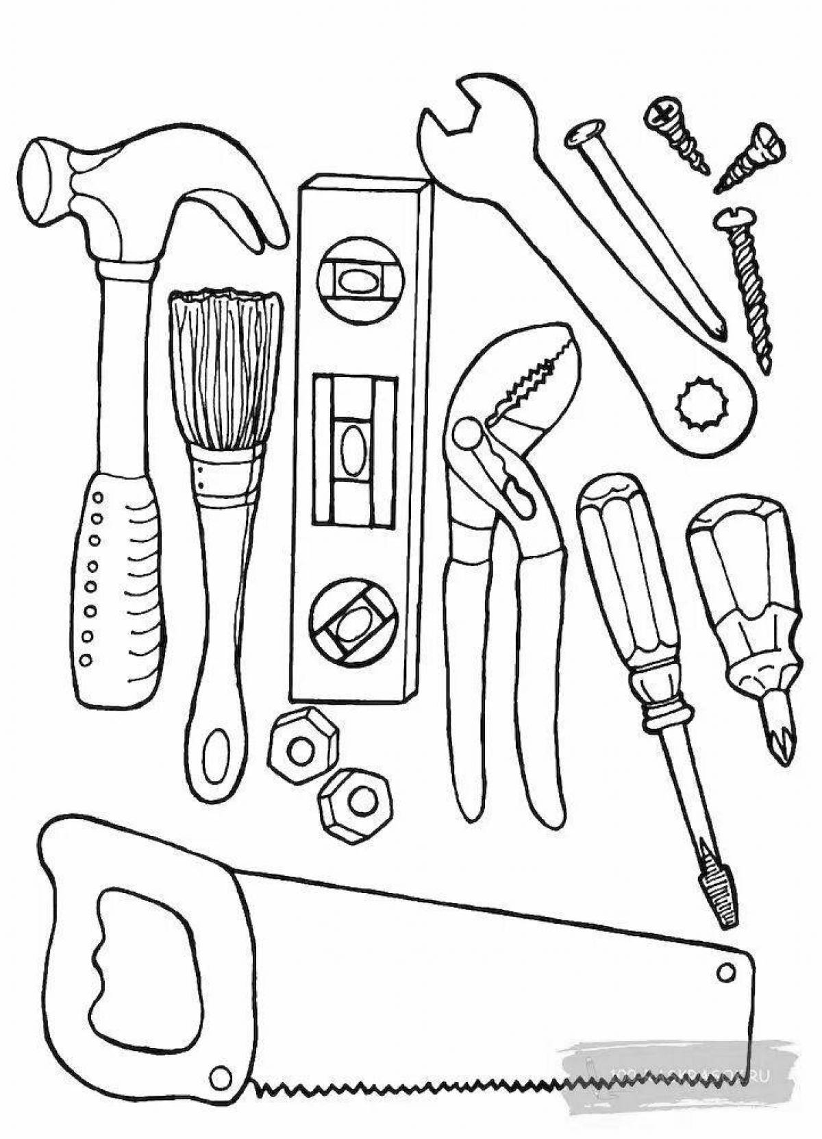 Coloring tools. Tools инструменты для детей 5in1. Раскраска инструменты. Раскраски инструменты строительные. Инструменты раскраска для детей.