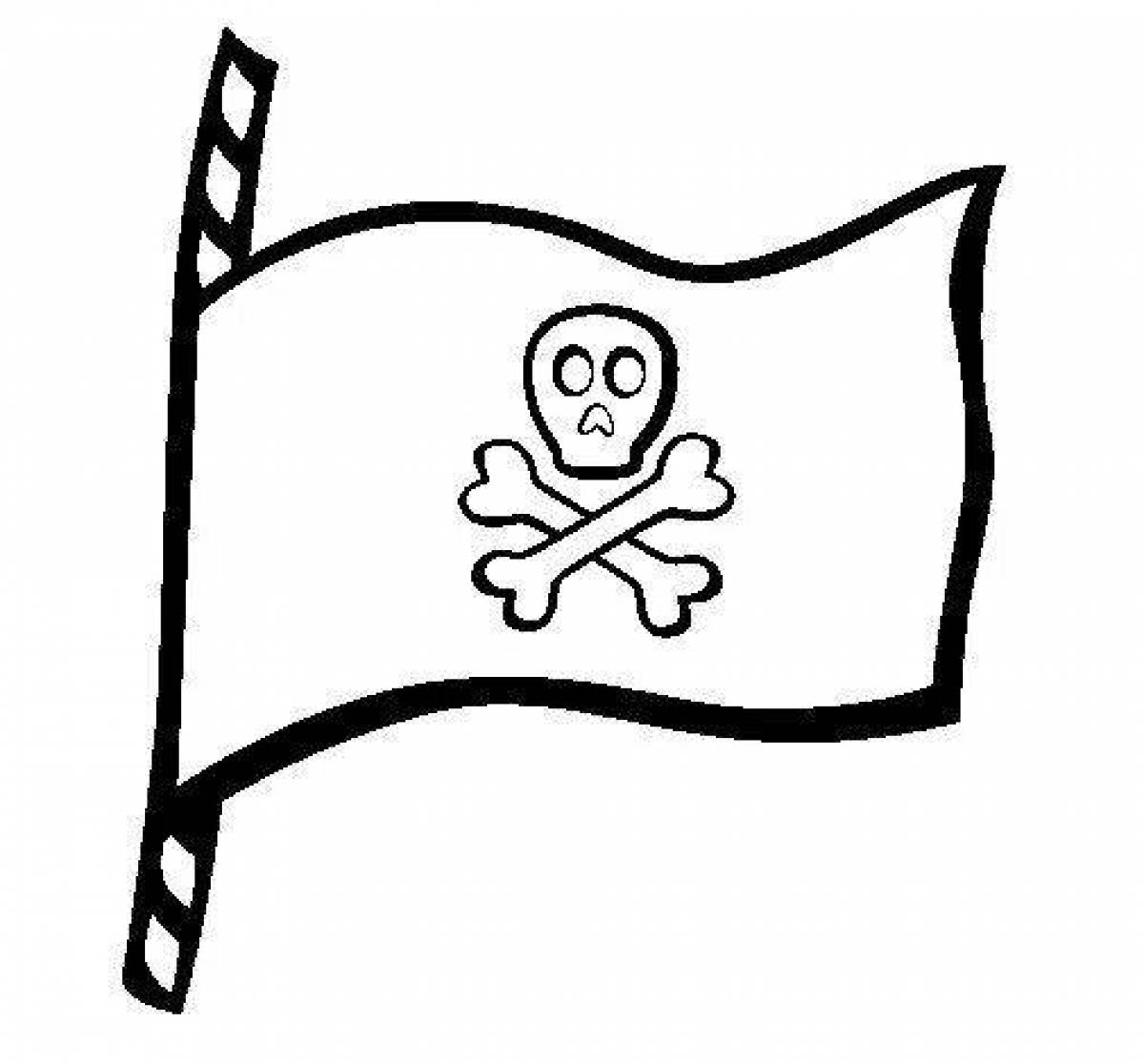 Пиратский флаг раскраска для детей