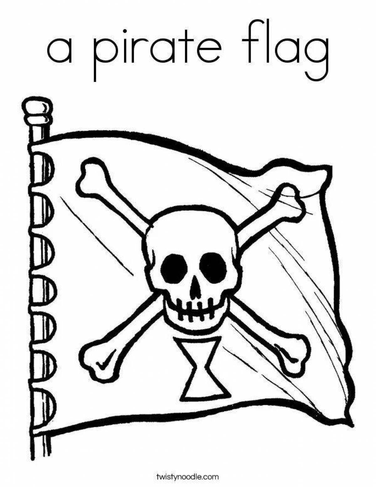 Пиратский флаг раскраска для детей