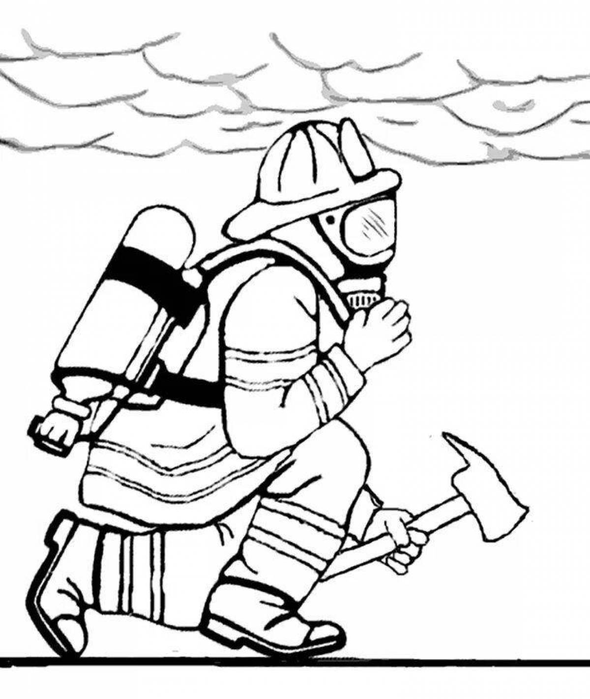 Рисунки для срисовки пожарный