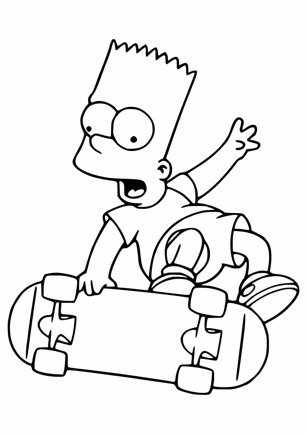 Барт симпсон со скейтом