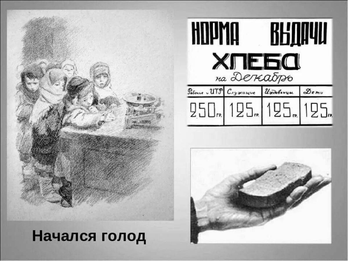 Блокадный хлеб Ленинграда рисунки