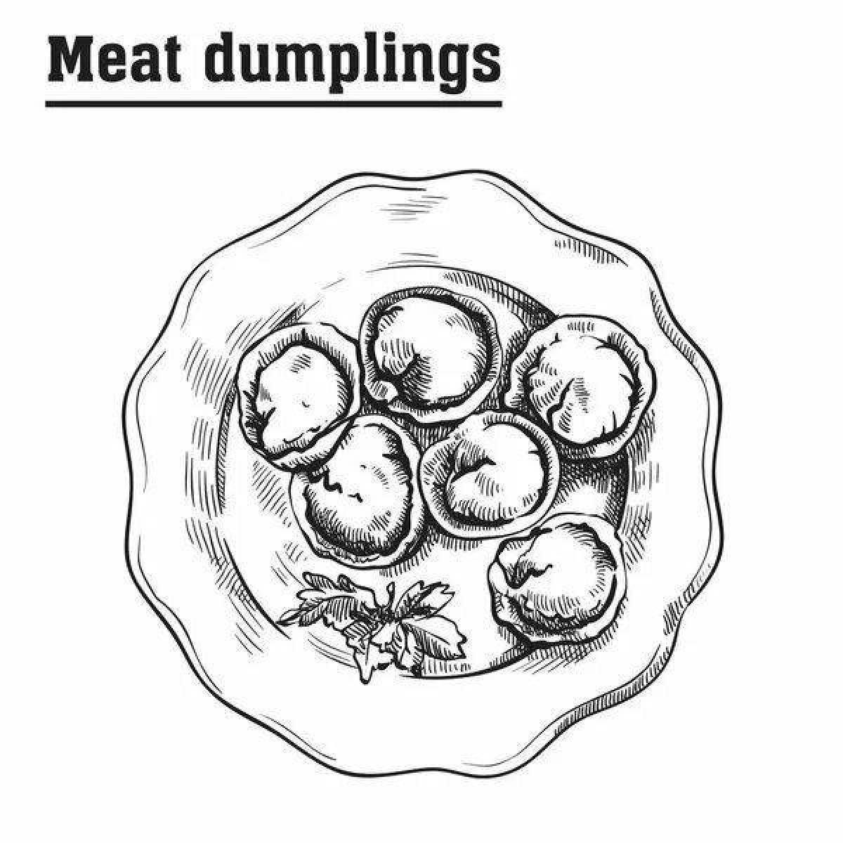 Рисунок пельменей в тарелке