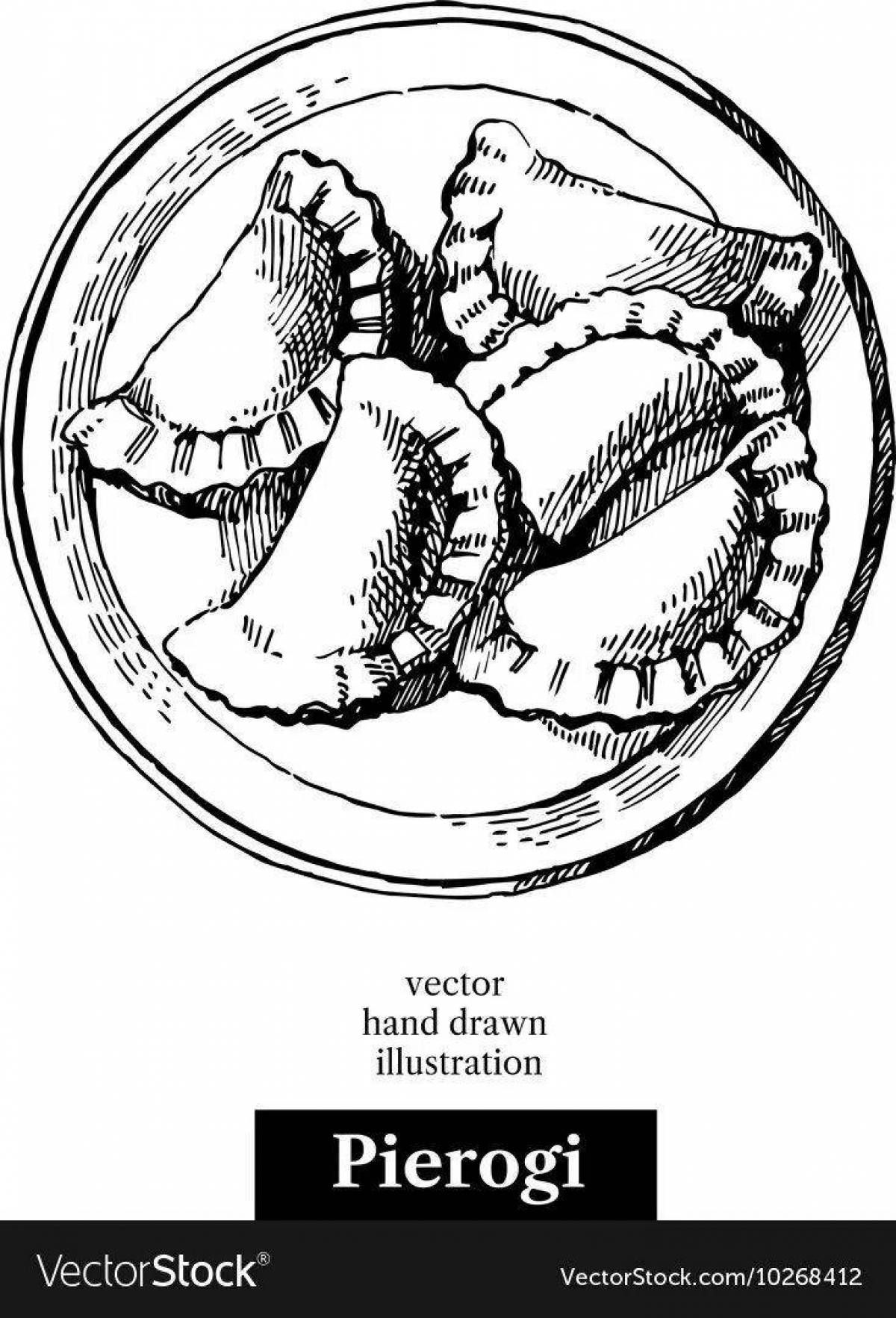 Пельмени в тарелке рисунок карандашом