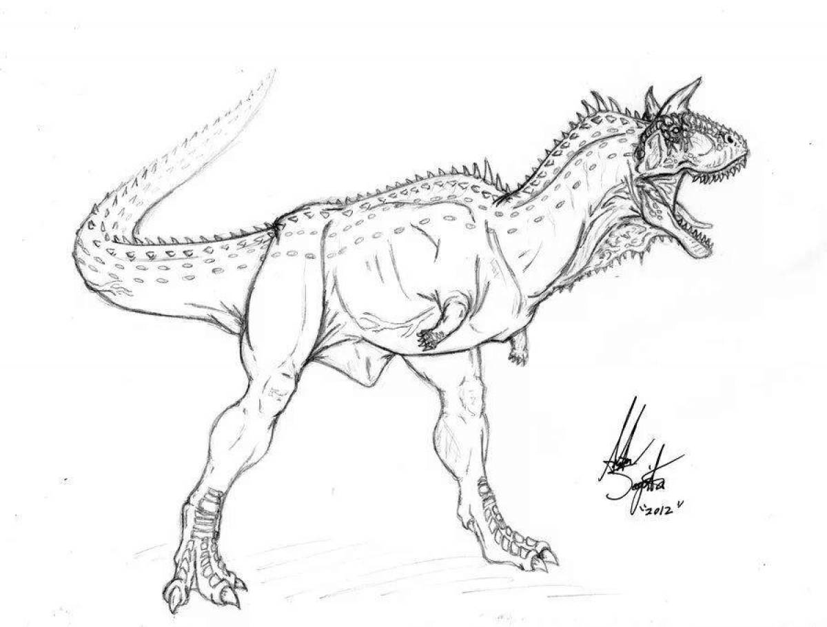 Coloring book shining carnotaurus