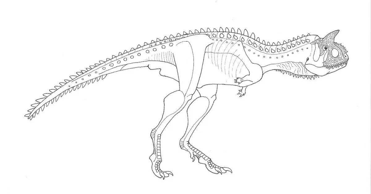 Charming carnotaurus coloring book