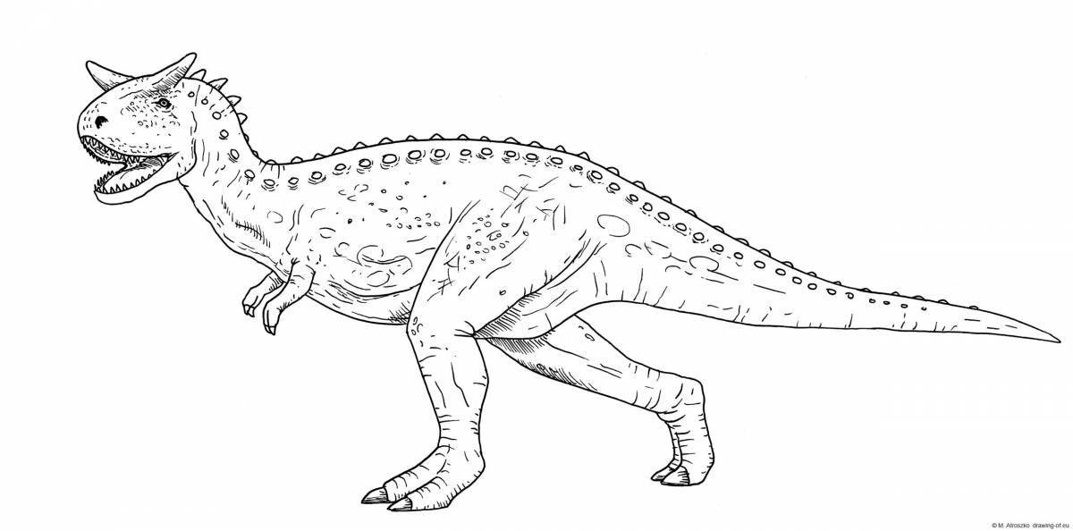Coloring page funny carnotaurus