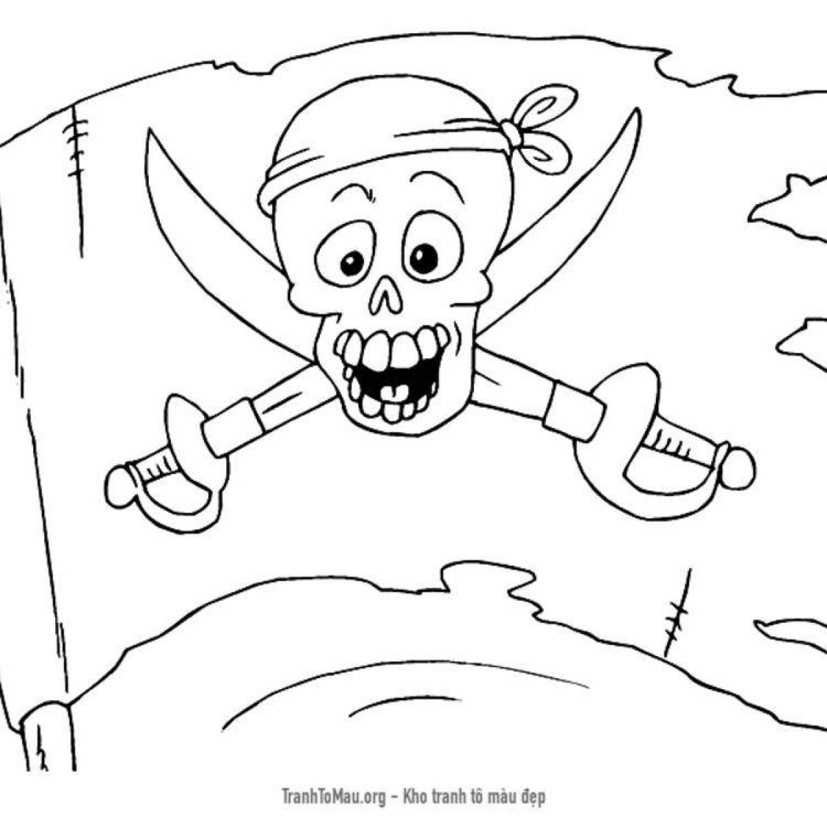 Coloring page jolly roger - glorious