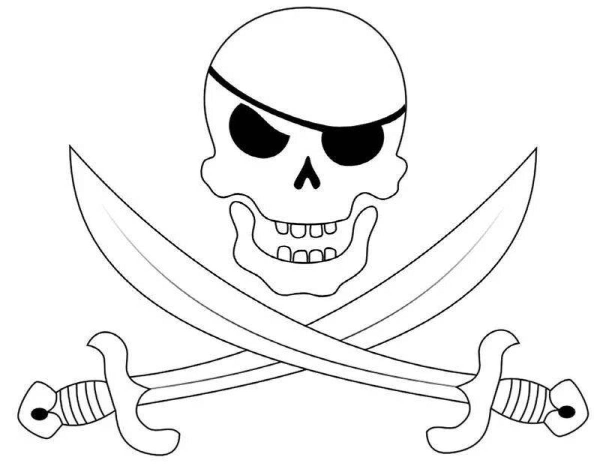 Coloring page jolly roger - bright