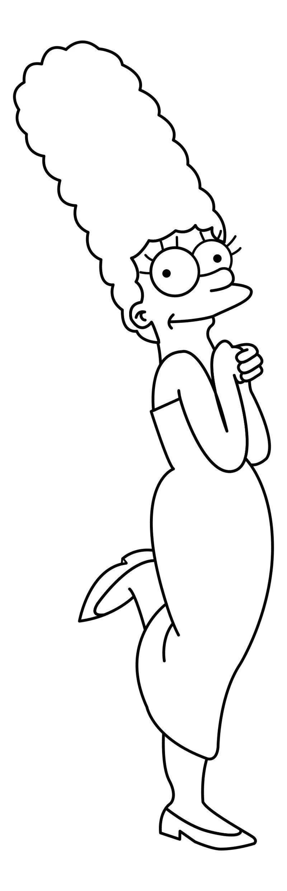 Marge simpson colorful coloring page