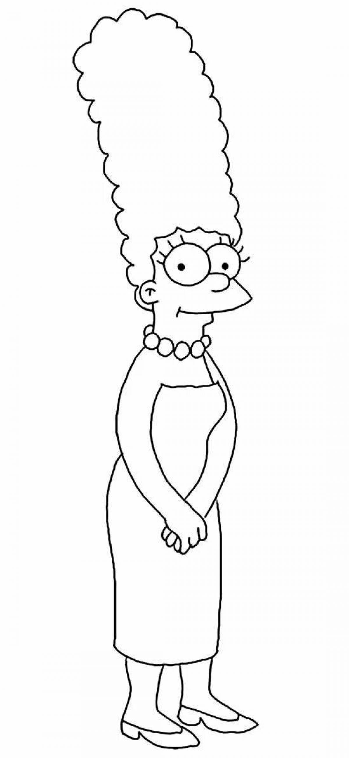 Coloring bright marge simpson