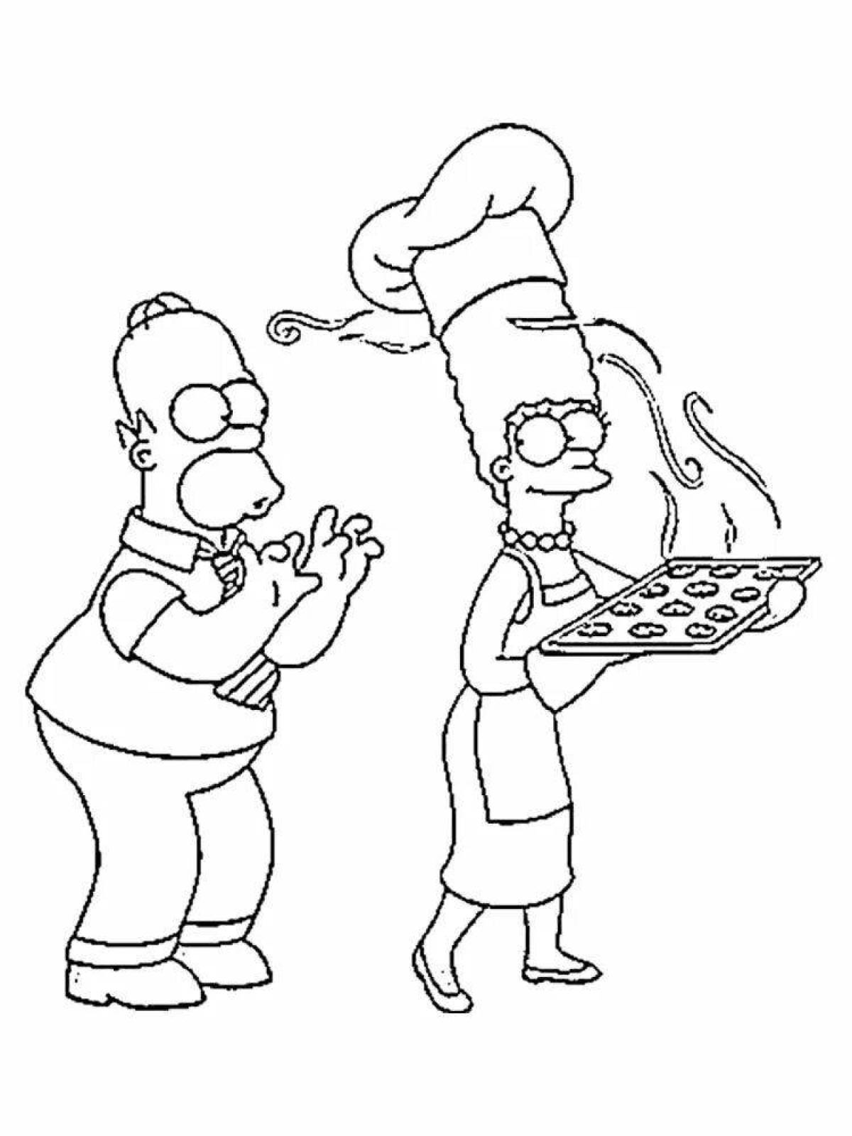 Marge simpson animated coloring page