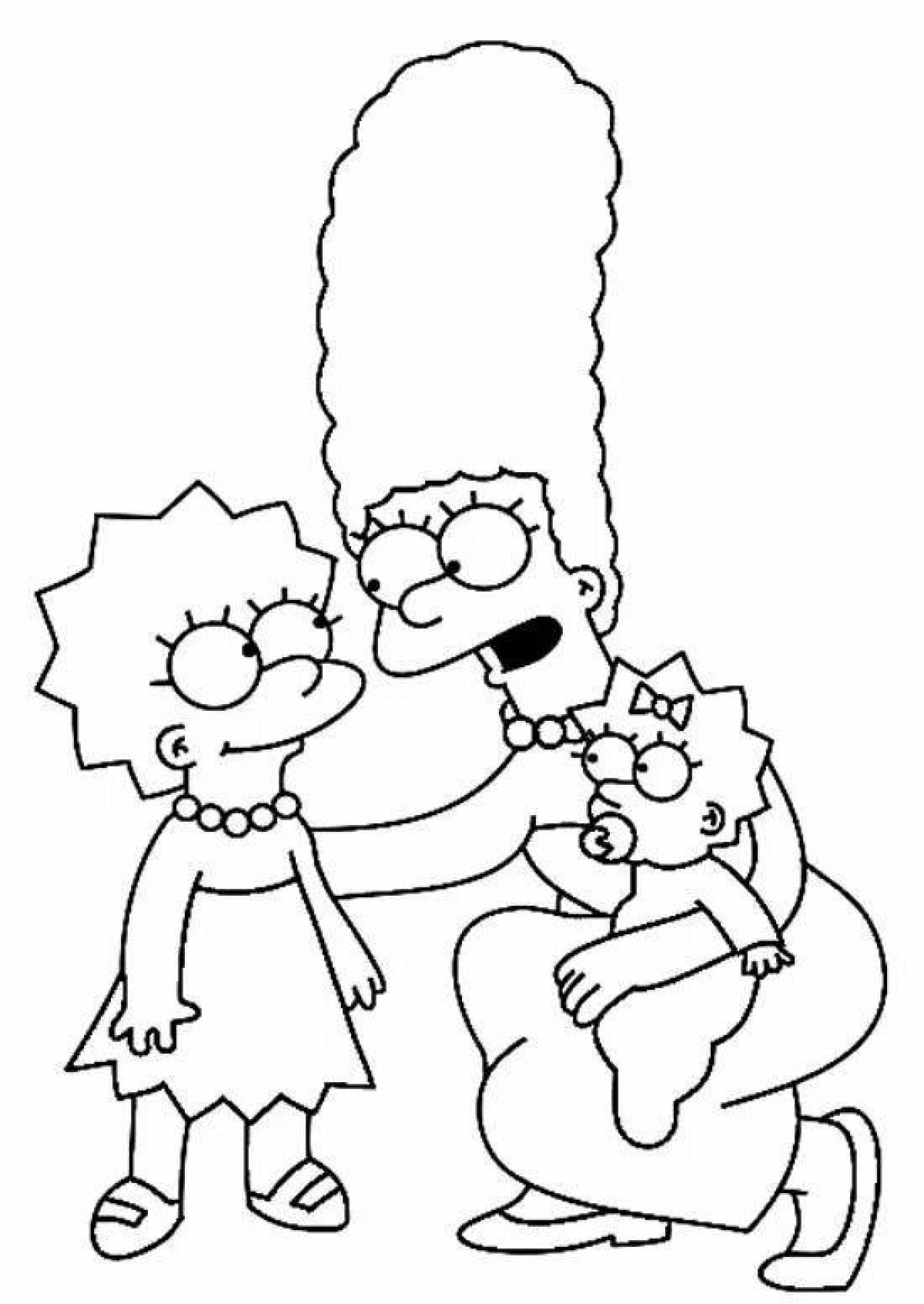 Coloring fairy tale marge simpson