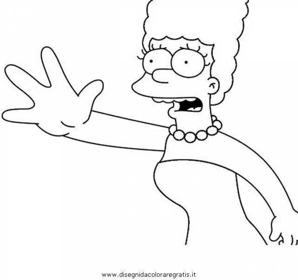 Charming marge simpson coloring book
