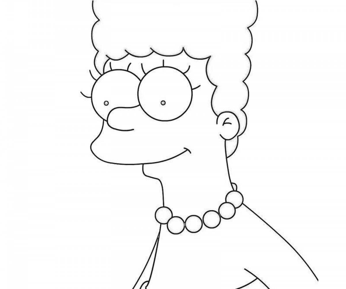 Cute marge simpson coloring page
