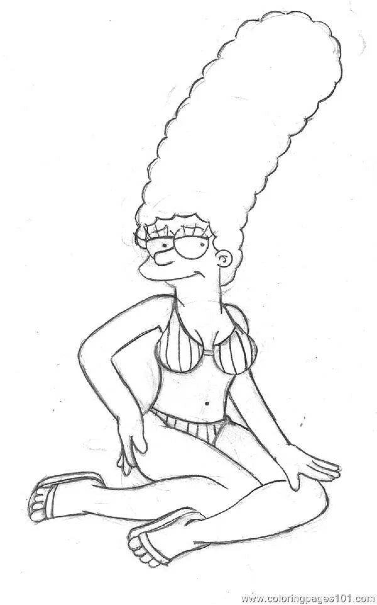 Amazing marge simpson coloring page