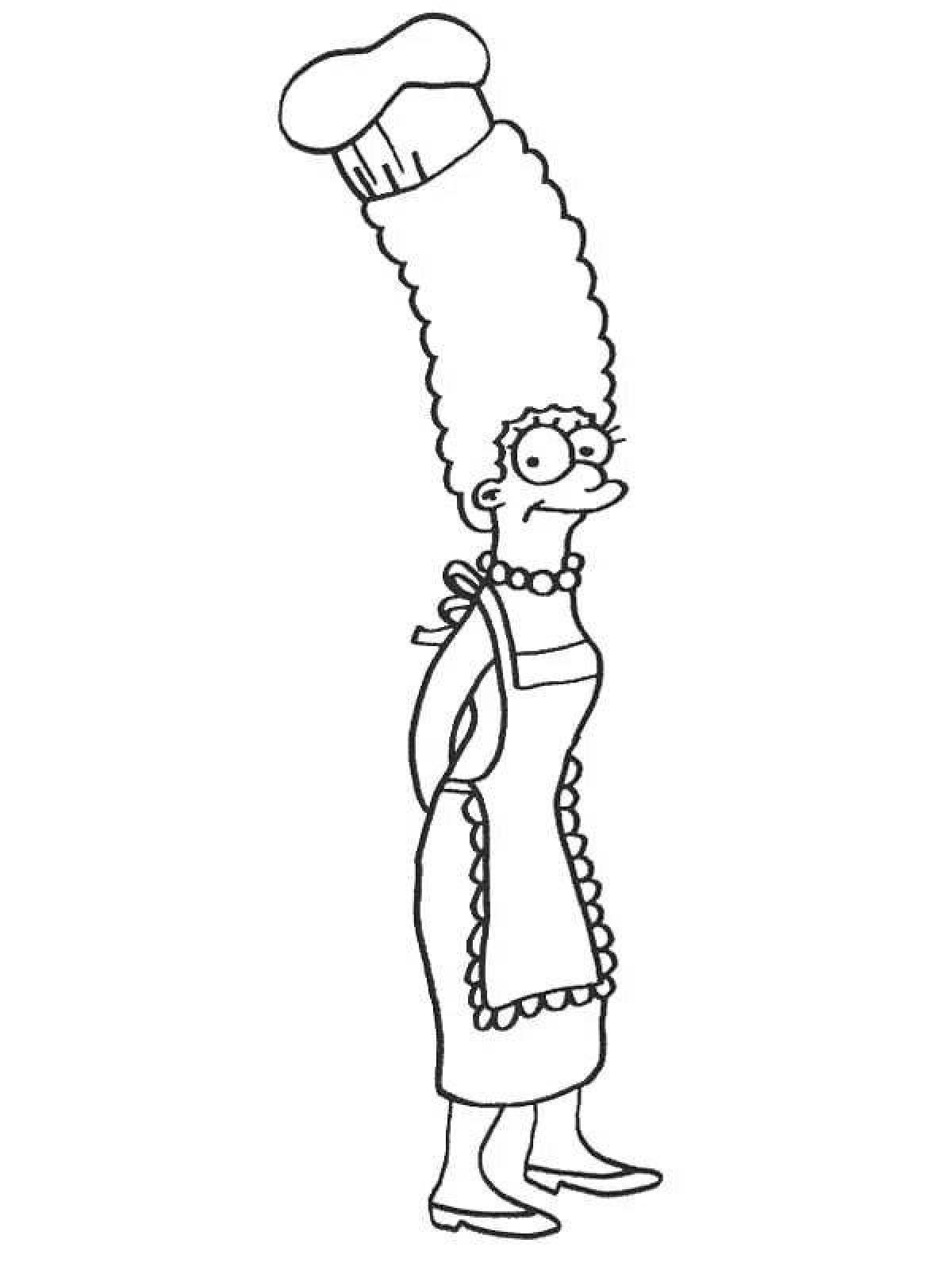 Comic coloring marge simpson