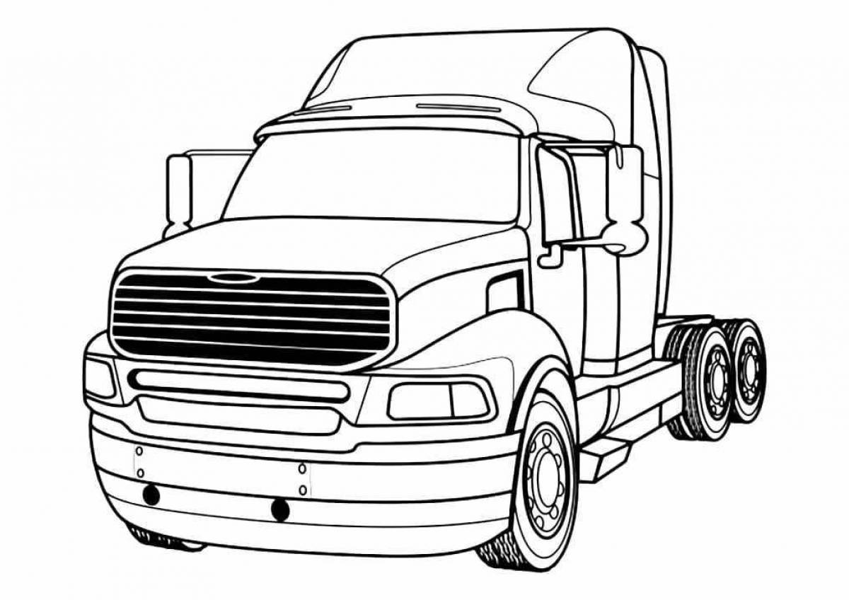 Фото Игривая страница раскраски грузовиков