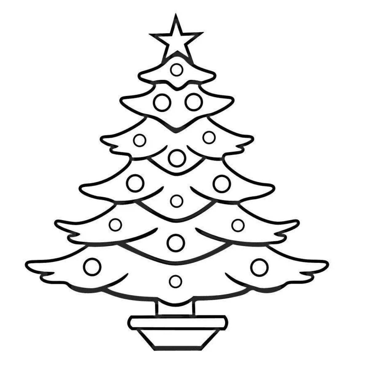 Раскраска сияющая рождественская елка