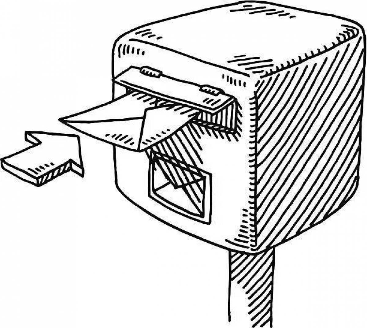 Coloring book funny mailbox