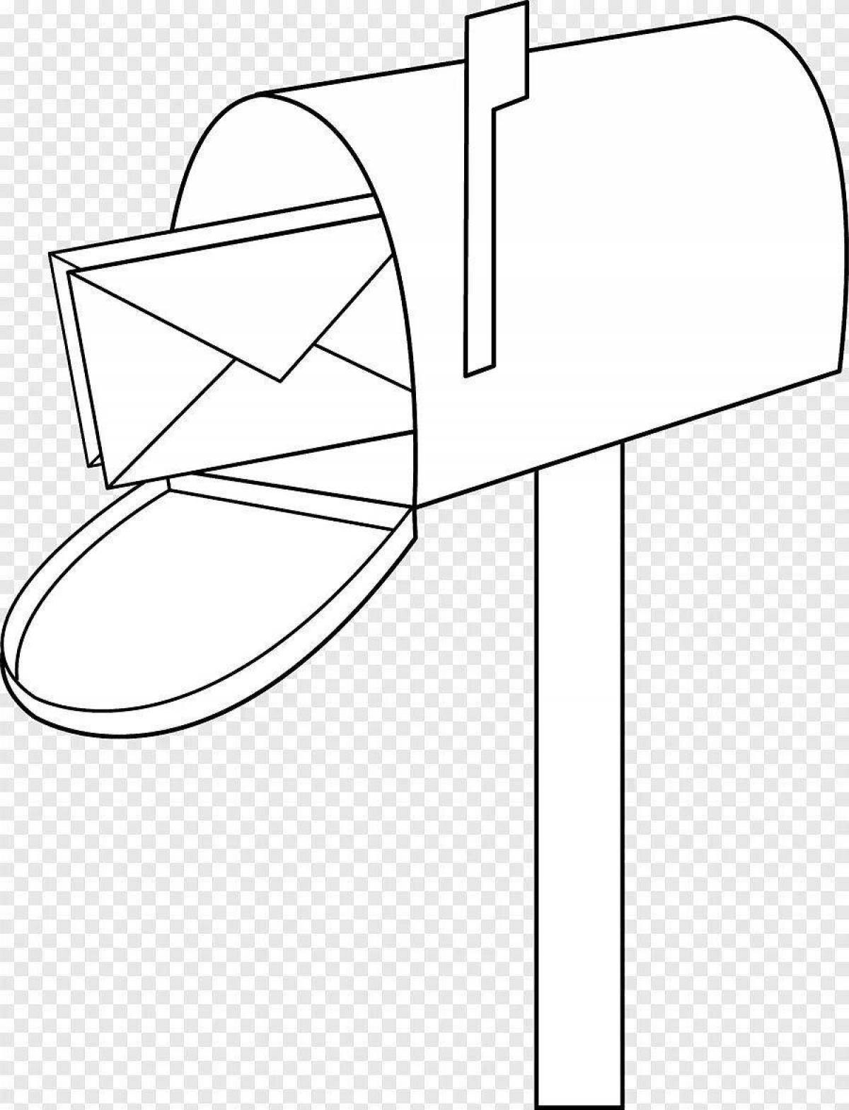 Glowing mailbox coloring page