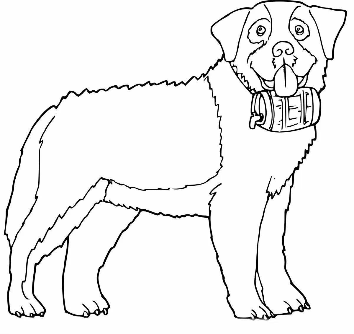 Изысканная раскраска собаки алабай