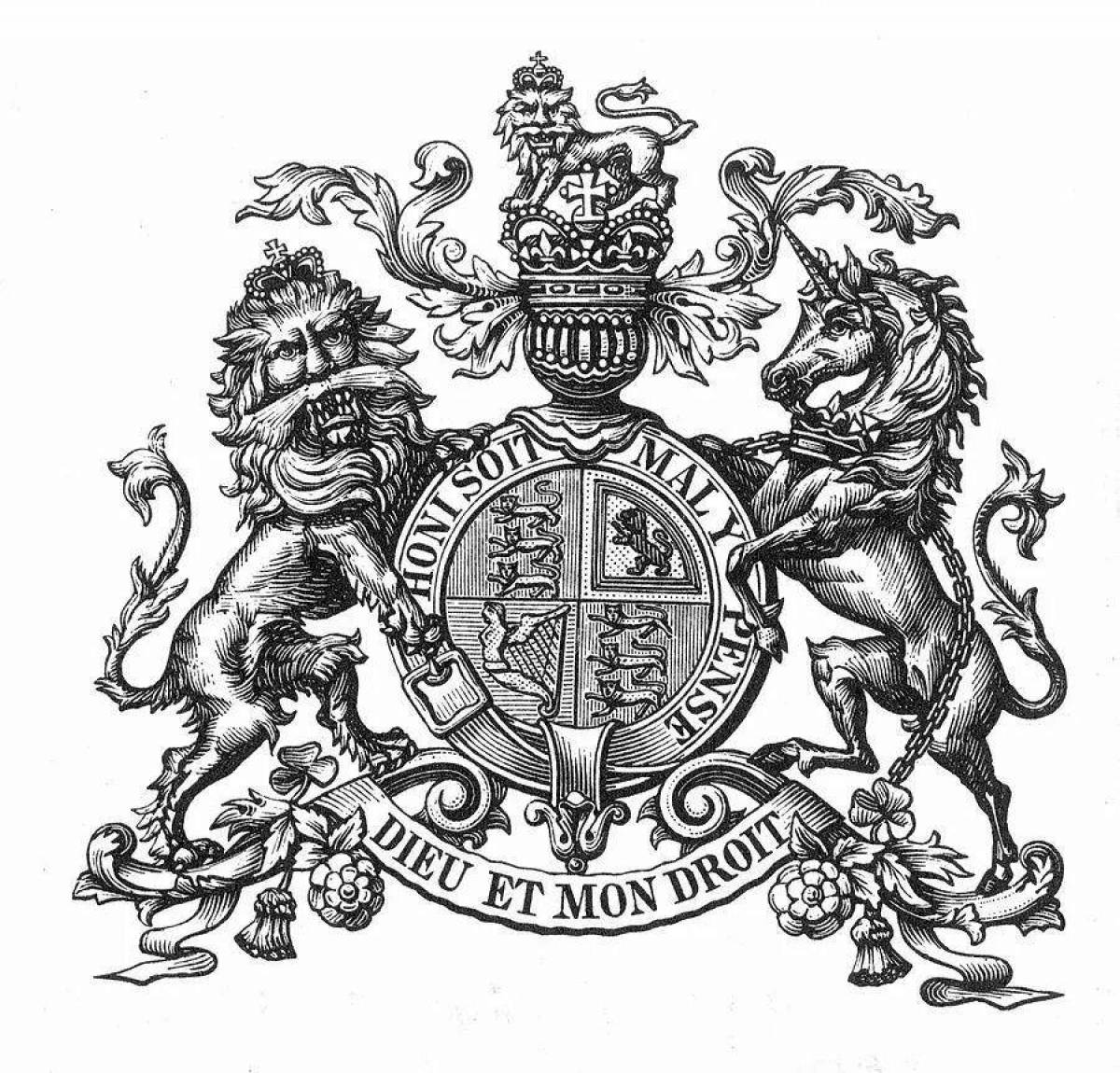 The famous coat of arms of Great Britain