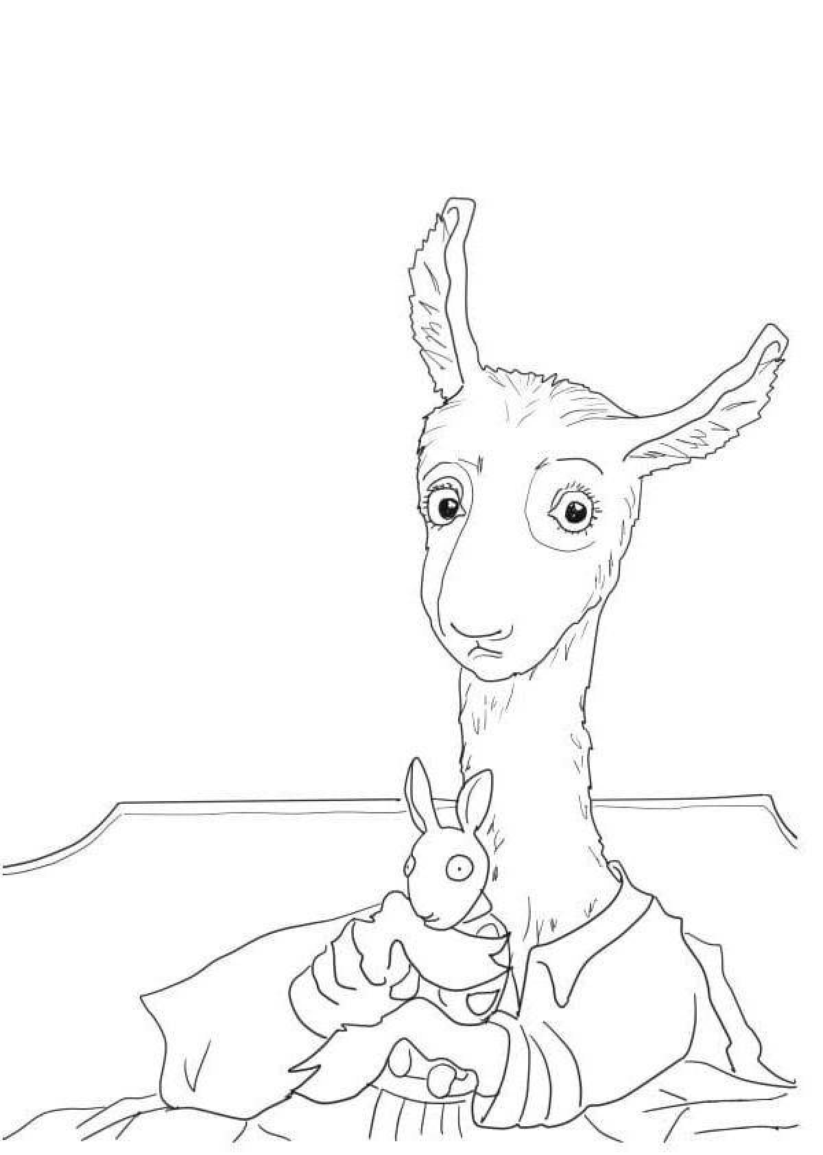 Funny cute llama coloring book