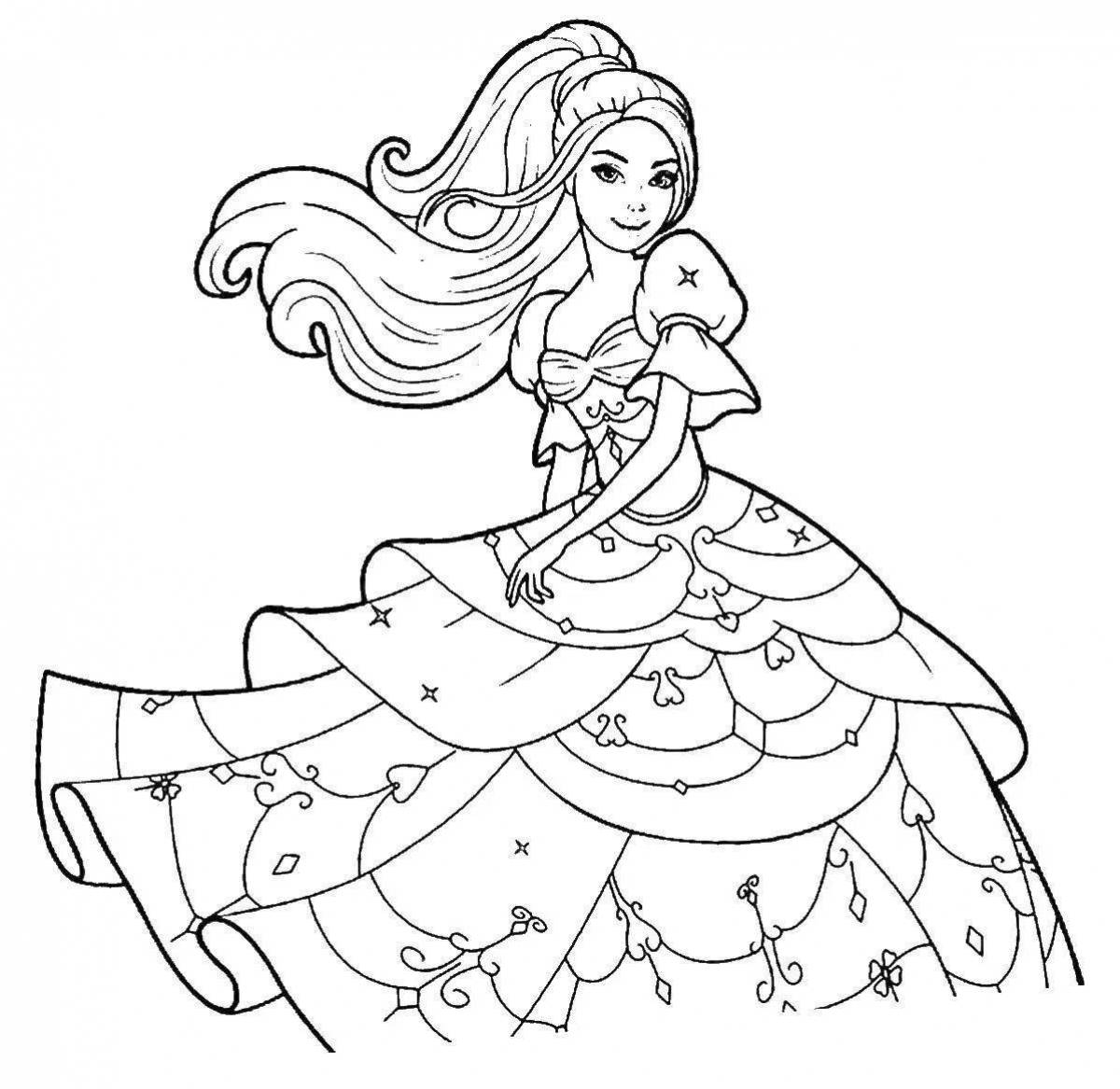 Gorgeous coloring princess doll