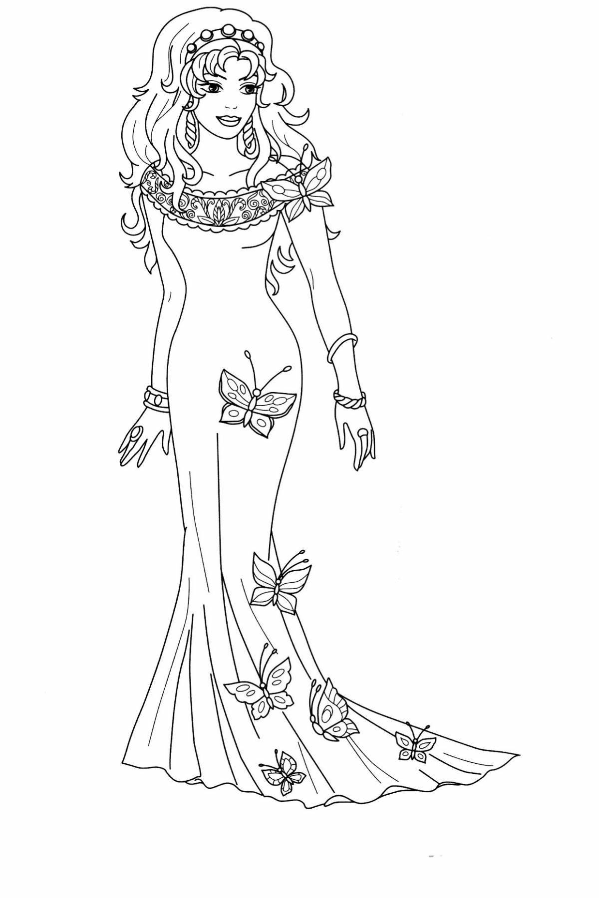 Dazzling coloring princess doll