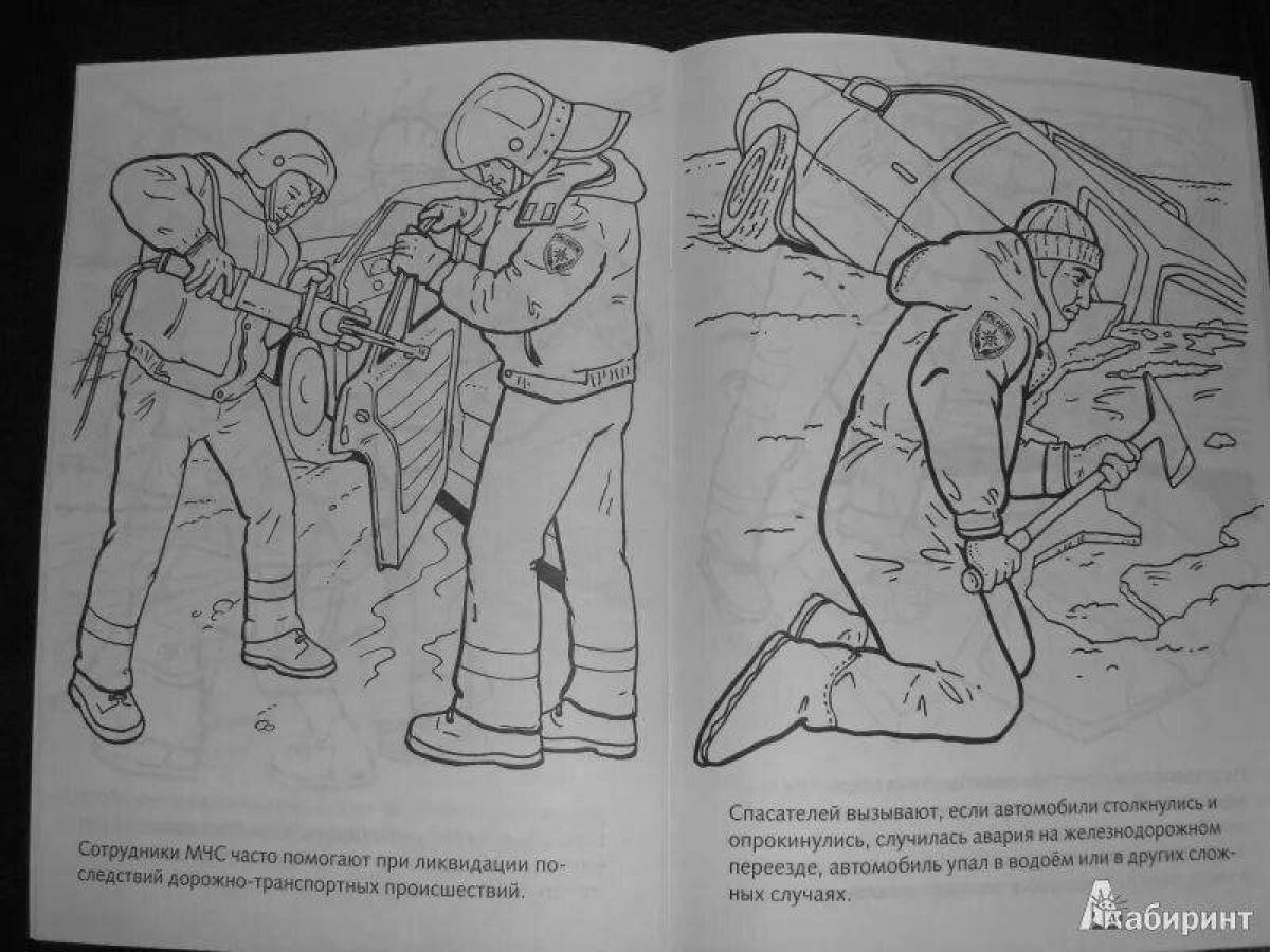 Dynamic rescuers coloring page