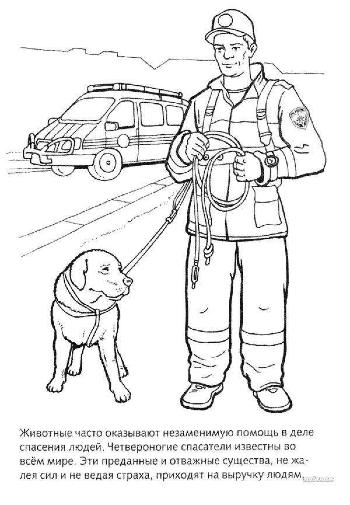 Rescuers fun coloring book