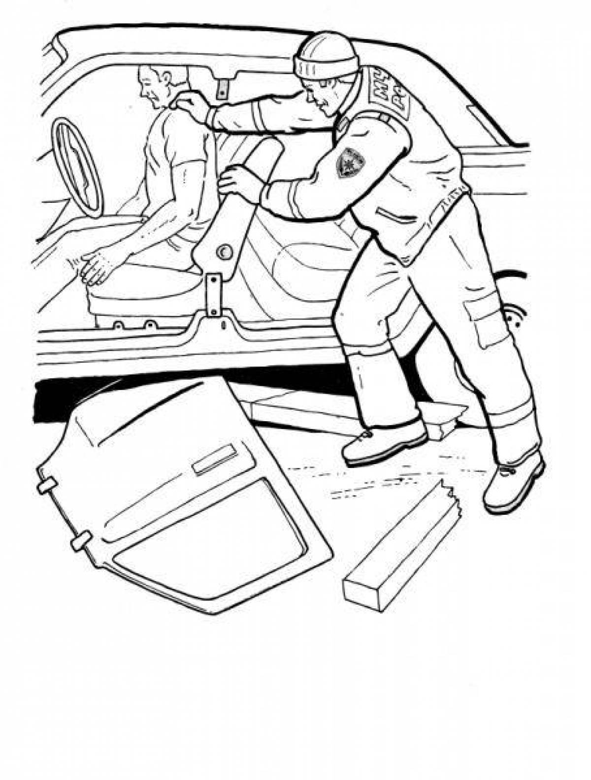 Crazy Rescuers coloring page