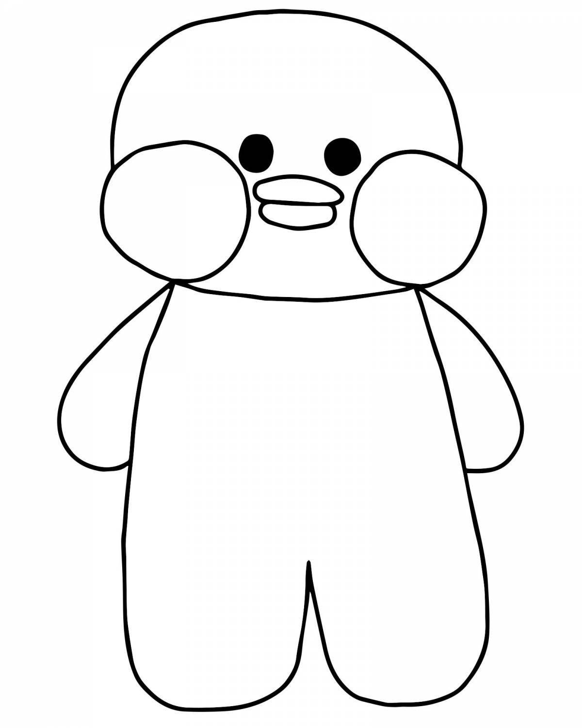 Colorful fanfan duck coloring page