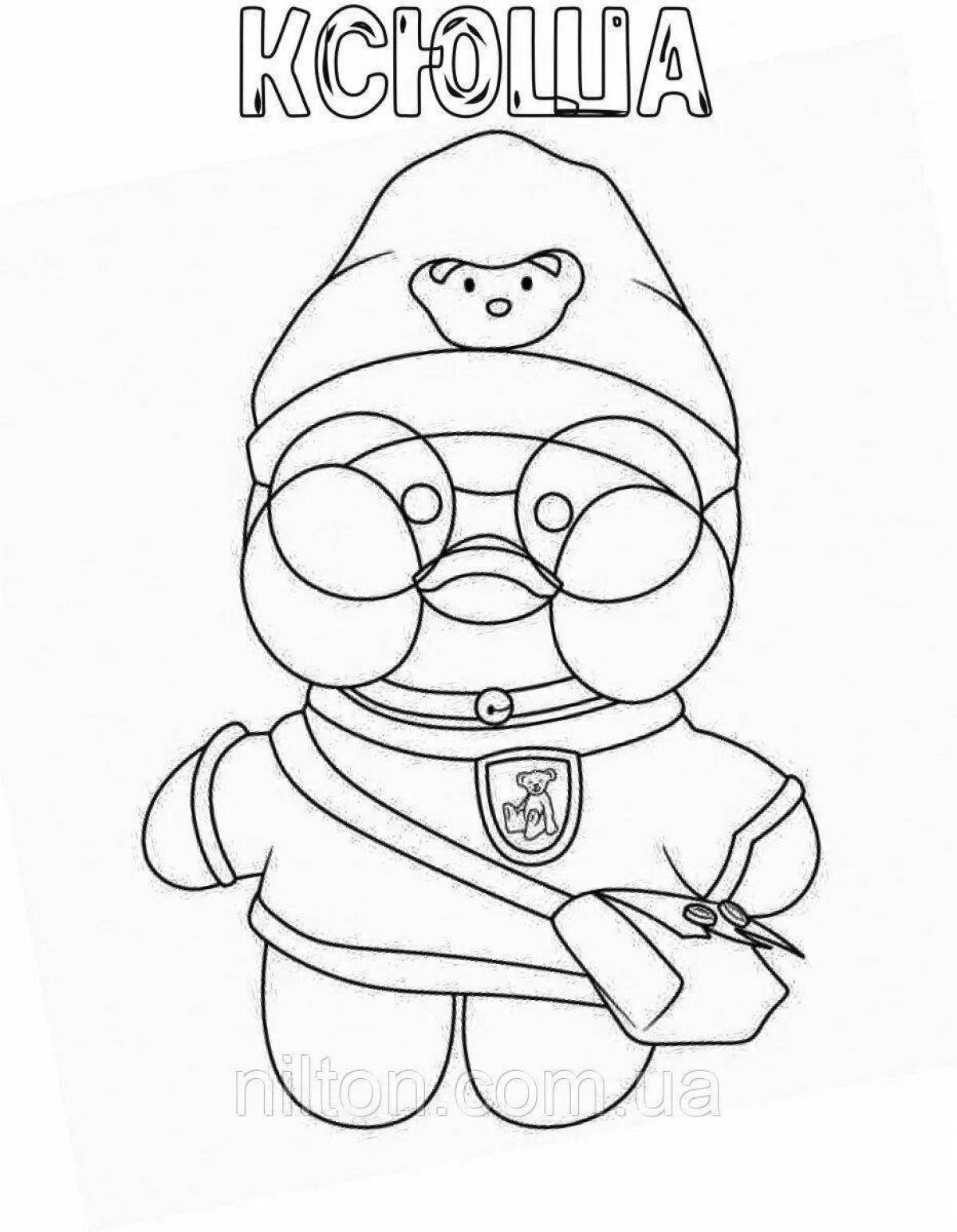 Color-frenzy fanfan duck coloring page
