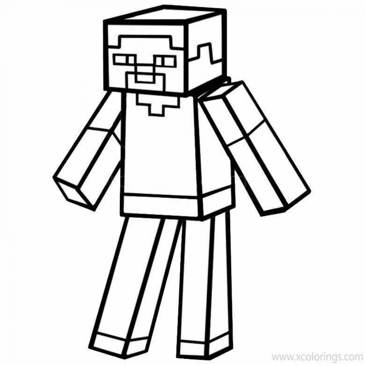 Minecraft superb heroes coloring page