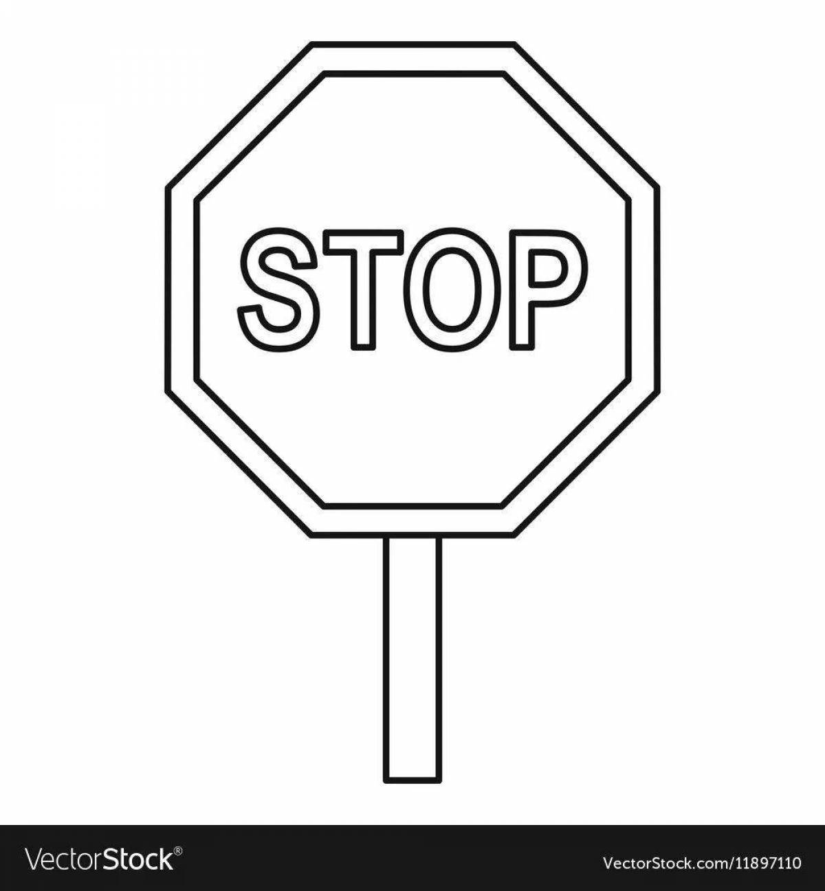 Coloring page bright stop sign