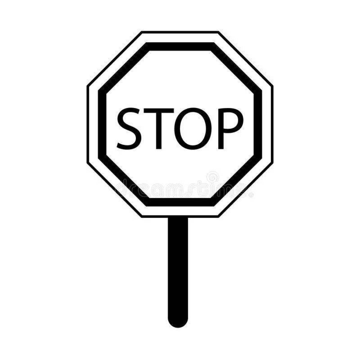 Coloring page cheerful stop sign